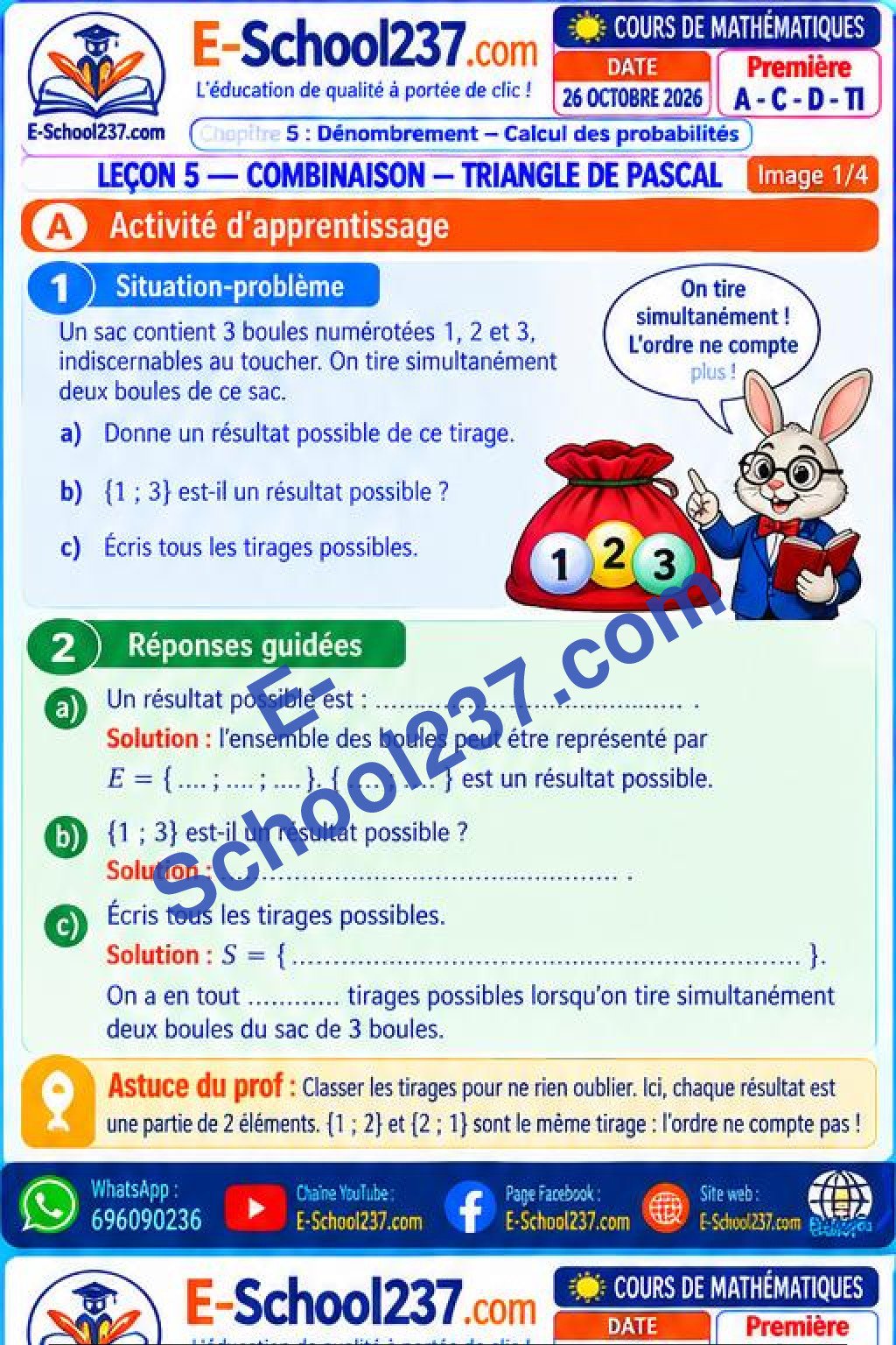 Leçon 5 Combinaison ( denombrement)oct26 PA C D TI