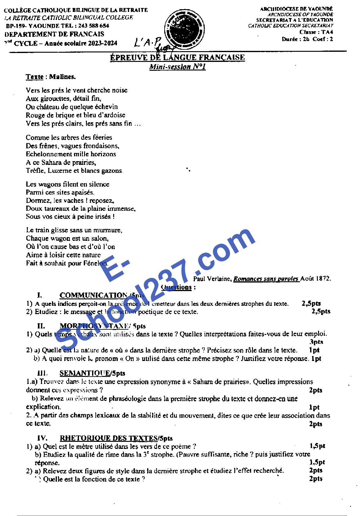 Langue_Francaise_Tle_A4_Mini_Session_1_College_La_Retraite_2023_2024_E-School237...