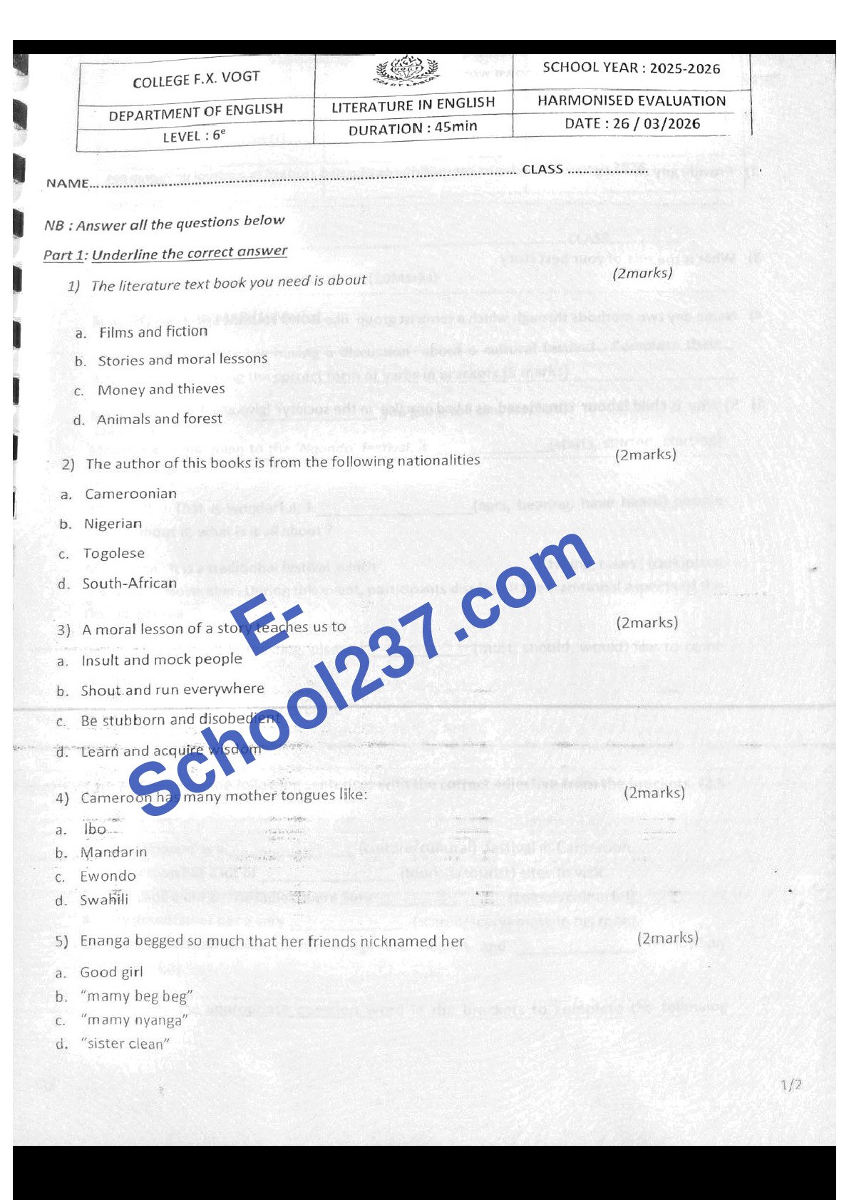 .Anglais_6e_Litterature_Harmonisee_26-03-2026_Vogt_E-School237