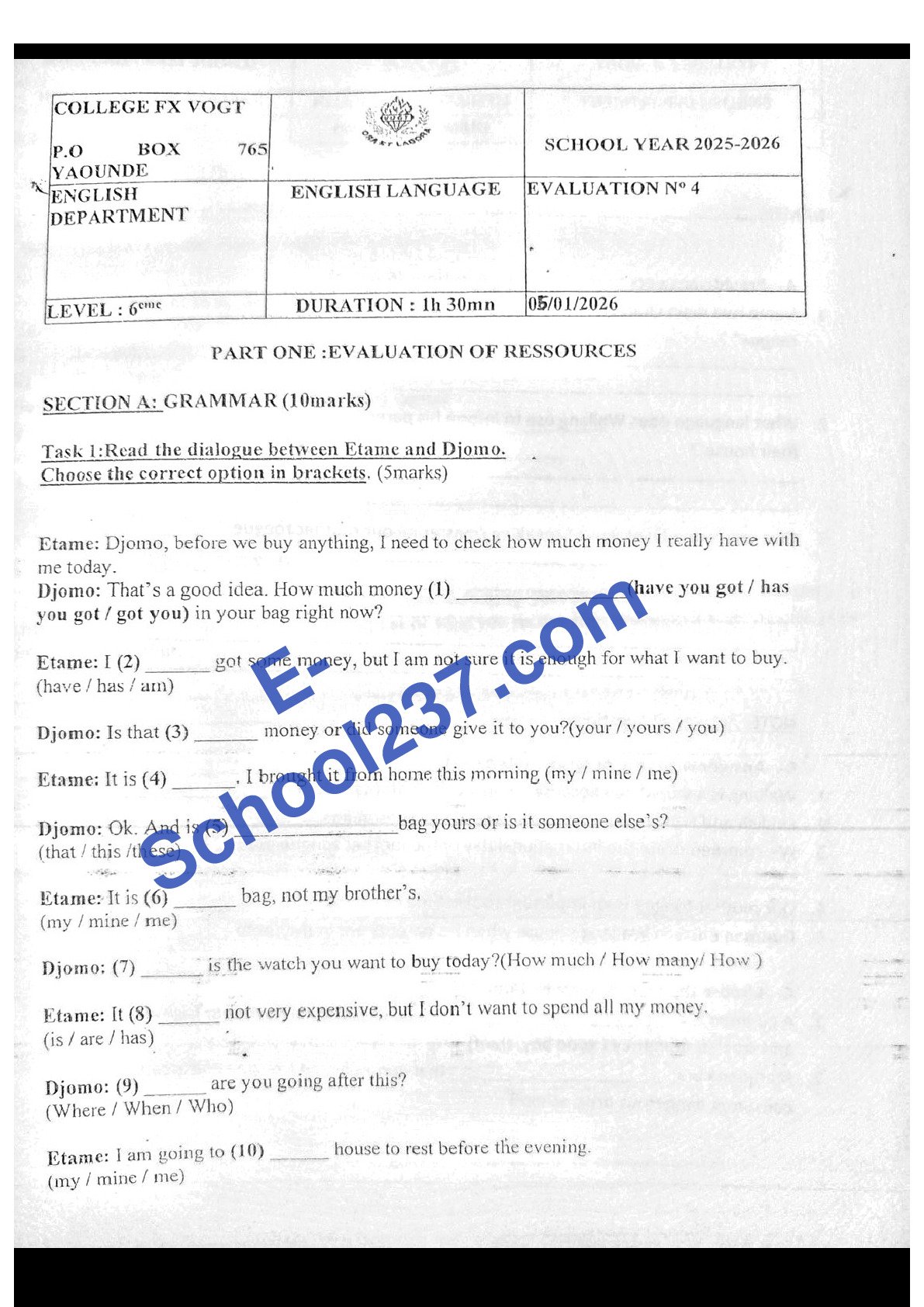 Anglais_6e_Evaluation_4_05-01-2026_Vogt_E-School237